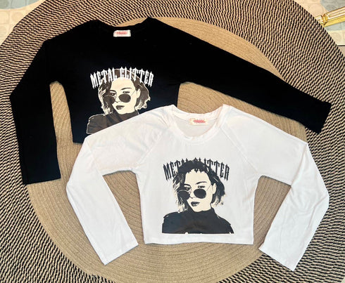 Basic Print Crop T-Shirts